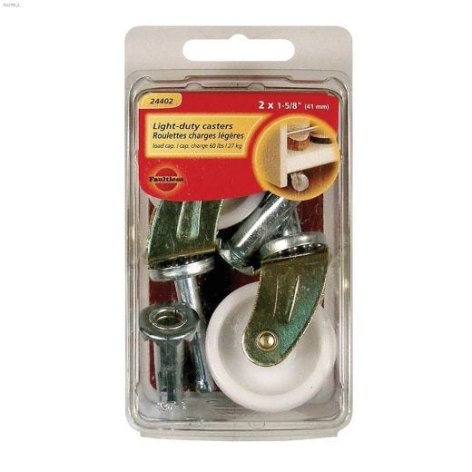 Roulettes de 1 5/8" en Plastique Blanc d'Usage Léger