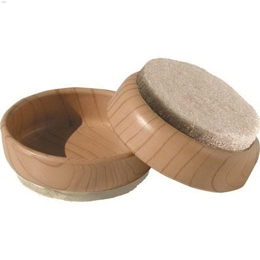 2-3\/8\" Light Woodgrain Effect Round Cup With Felt Base