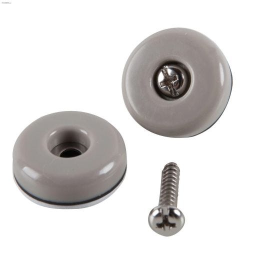 Slide Glide\u00ae 1\" Gray Round Pad With Screw