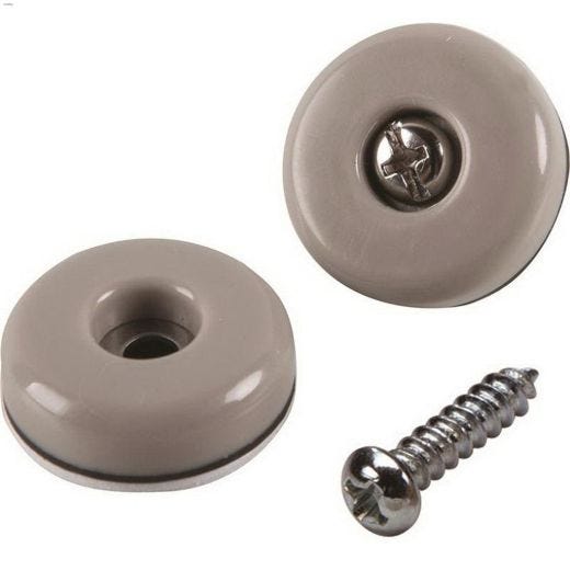 Slide Glide\u00ae 2\" Gray Round Pad With Screw