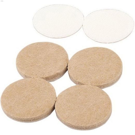 1-1\/2\" Beige Heavy Duty Felt Pad With Hook & Loop\/Velcro