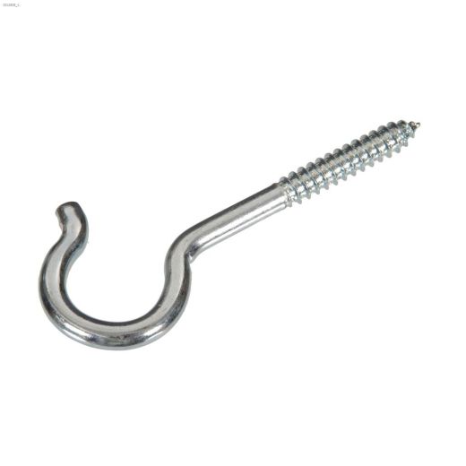3-3\/8\" Zinc Plated Ceiling Round Screw Hook-3\/Pack