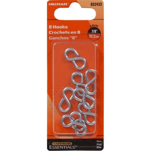 0.092" x 7/8" Zinc Plated 8-Hook-8/Pack
