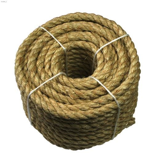 1\/4\" x 100' Natural Twisted Rope