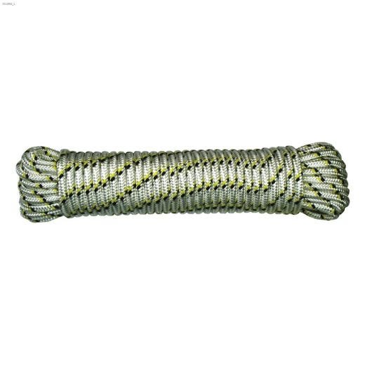 7\/32\" x 50' Yellow\/Black Stripe Diamond Braided Rope