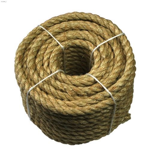 1\/4\" x 50' Natural Twisted Rope