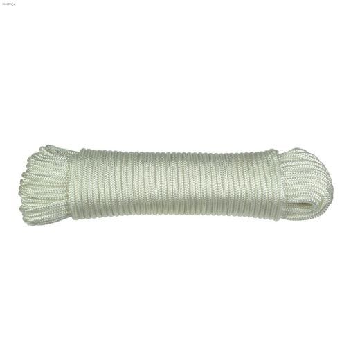 3\/16\" x 100' White Polyester Diamond Braided Rope