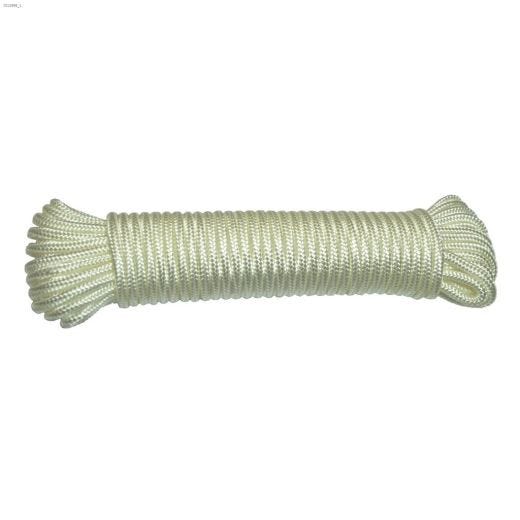 3\/16\" x 100' White Nylon Diamond Braided Rope