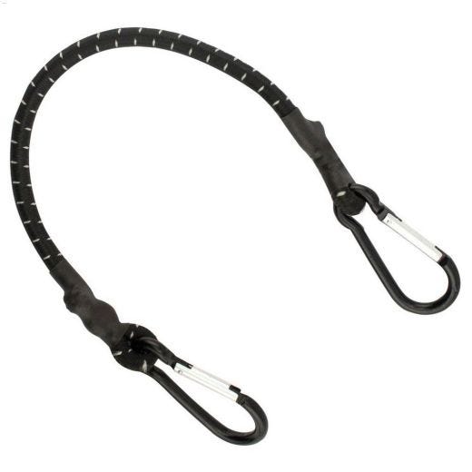 3\/8\" x 24\" Black Round Stretch Cord With Carabiner Hook