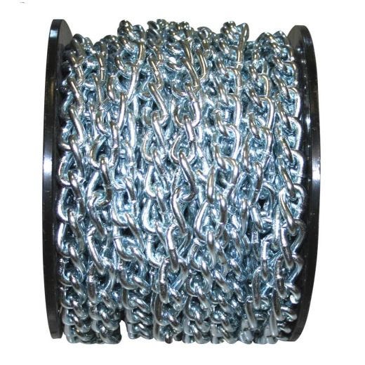 #2\/0 x 75' Zinc Plated Twist Link Machine Chain