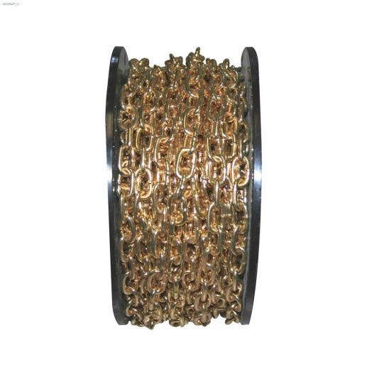 #3 x 80' Brass Plated Straight Link Machine Chain