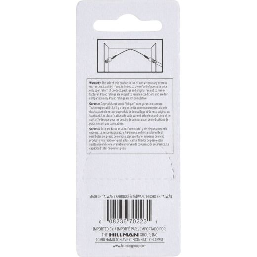 Small Zinc Flat D-Ring Hanger-4/Pack