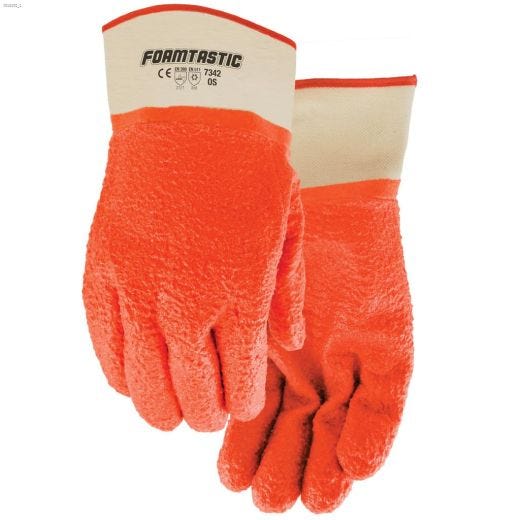 Hi-Visible Safety Orange PVC OS Foamtastic Gloves