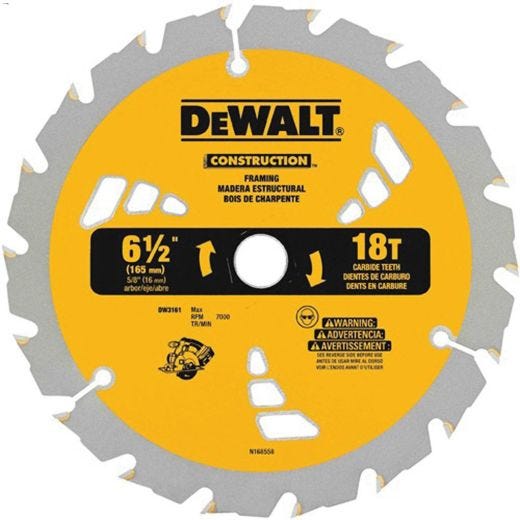 Small Dia Construction Circular Saw Blade 7-1\/4\" 18 Teeth