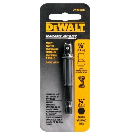 3" x 1/4 - 1/4" Black Oxide Socket Adapter
