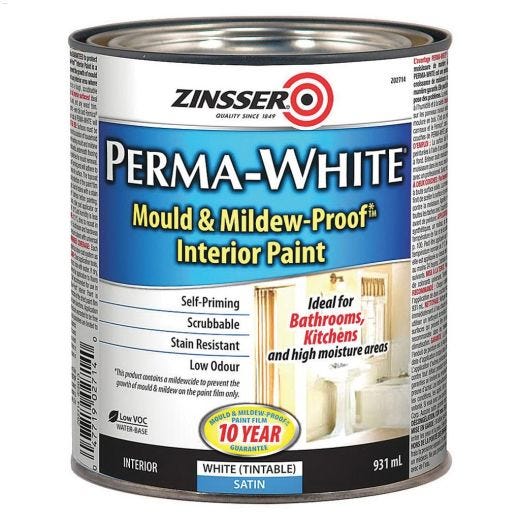 Mould & Mildew-Proof\u2122 931 mL Satin White Interior Paint
