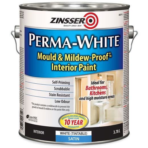 Mould & Mildew-Proof 1 gal Satin White Interior Paint