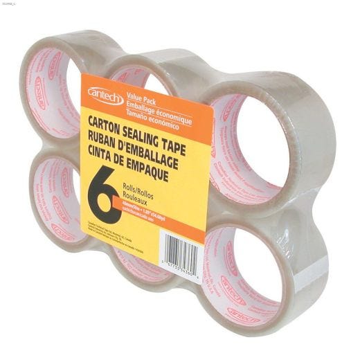 50 m x 48 mm Clear Packaging Tape-6\/Pack