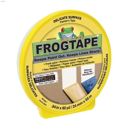 Frog 0.94\" Yellow Delicate Surface Painters Masking Tape