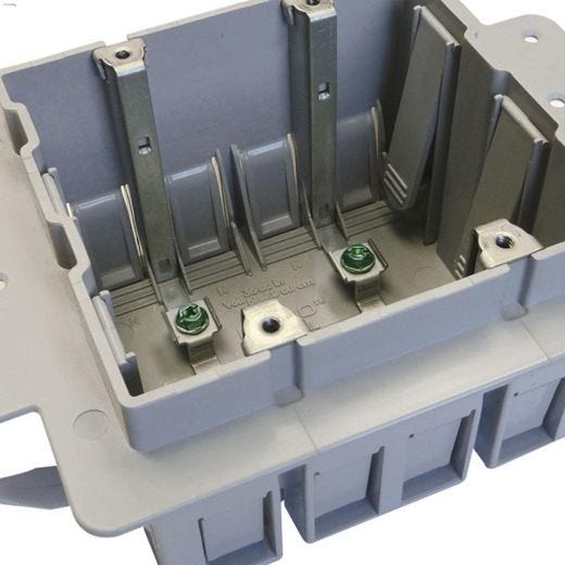 Inexo\u2122 Gray PVC Double Gang ICF Outlet Box