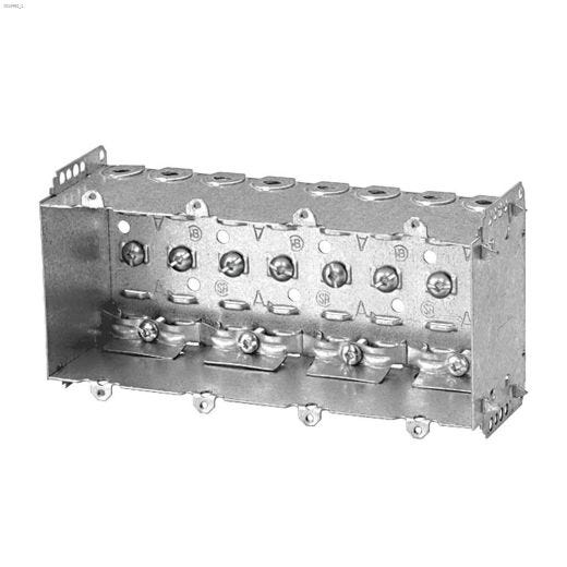 3\" x 8\" x 2-1\/2\" Metal 4-Gang Device Box
