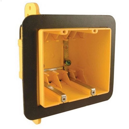 2-3\/4\" Yellow Plastic Resin Double Gang Device Box