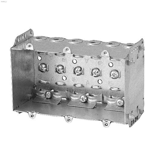 3\" x 6\" x 2-1\/2\" Metal 3-Gang Device Box