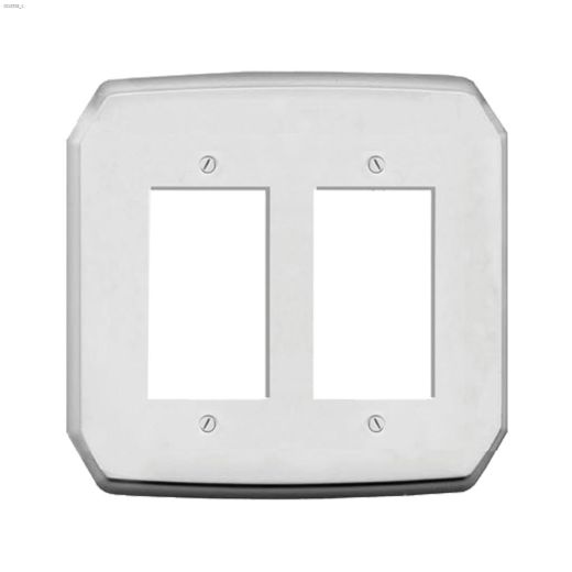 White Plastic Double Rocker Wall Plate