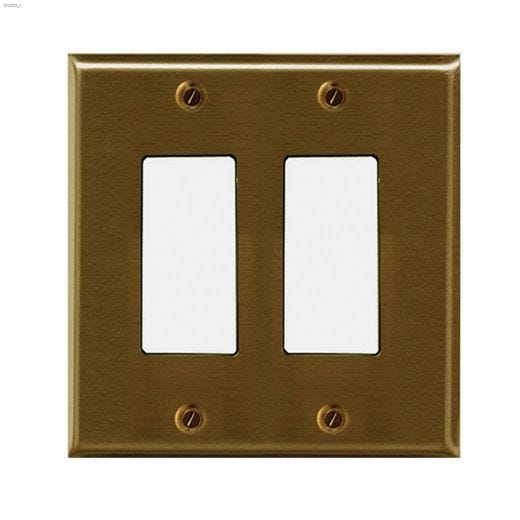 Antique Brass Metal Double Rocker Wall Plate
