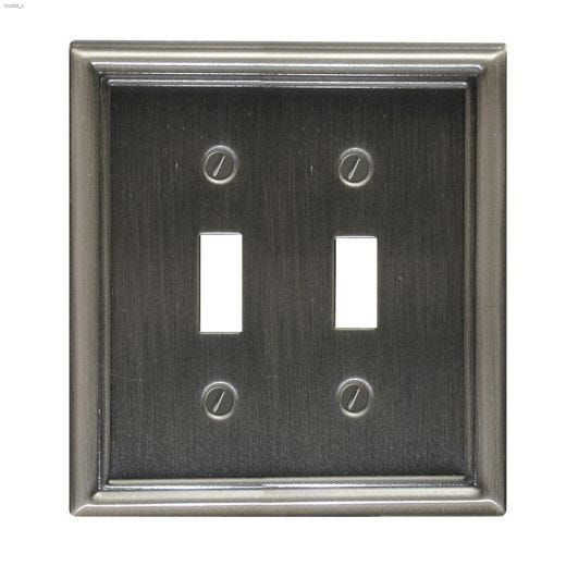 Pewter Metal (2) Double Toggle Wall Plate
