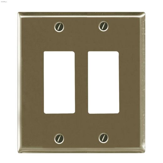 Satin Nickel Metal Double Rocker Wall Plate
