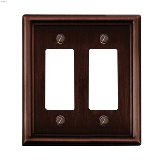 Oil Rubbed Bronze Metal Double Rocker Wall Plate
