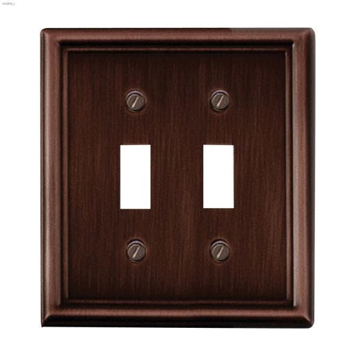 Oil Rubbed Bronze Metal (2) Double Toggle Wall Plate