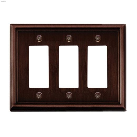 Oil Rubbed Bronze Metal Triple Rocker Wall Plate