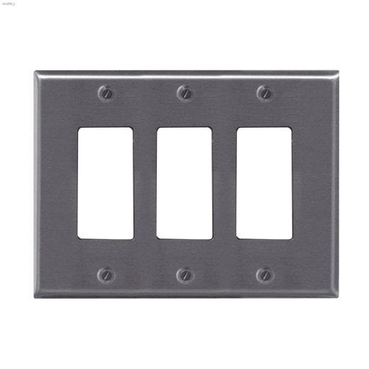 Chrome Metal Triple Rocker Wall Plate