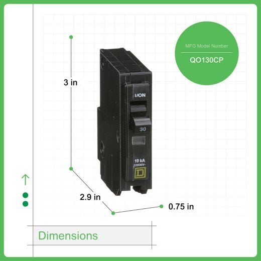 1 Pole 30A Standard Plug-In Miniature Circuit Breaker