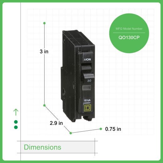 1 Pole 30A Standard Plug-In Miniature Circuit Breaker