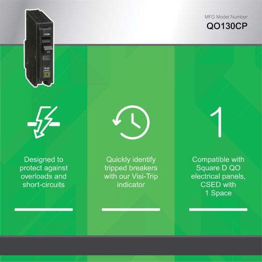 1 Pole 30A Standard Plug-In Miniature Circuit Breaker