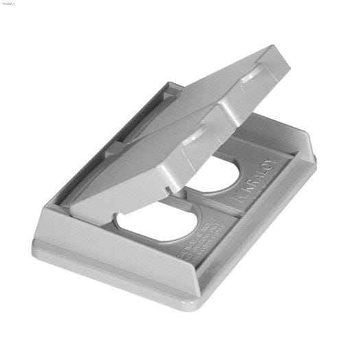 Gray PVC (1) Duplex Receptacle Horizontal Cover