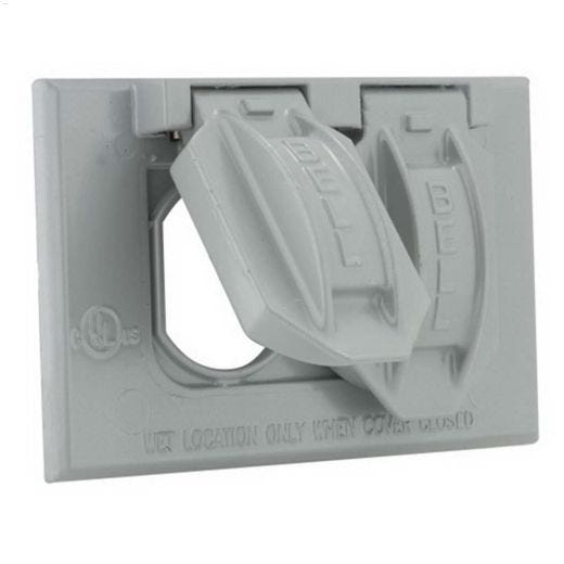 Bell\/Raco Gray Rugged Metallic (1) Duplex Receptacle Cover
