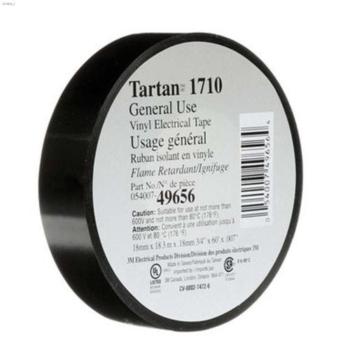 Tartan\u2122 60' x 3\/4\" Black Electrical Tape