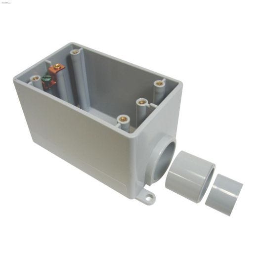 1\" x 1\" Gray PVC Single Gang FS Box