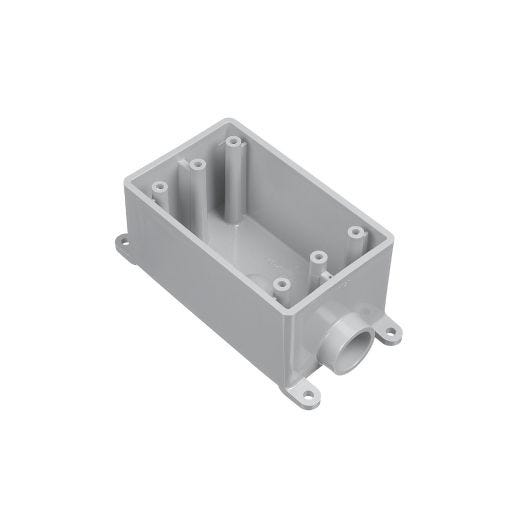 1" x 1/2" Gray PVC Rectangular Single Gang FSE Device Box