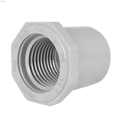 3\/4\" x 1\/2\" PVC Gray Reducer Bushing