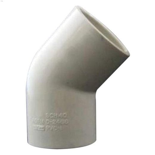 1\" Socket White PVC 45 Degree Elbow