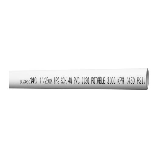1" x 10' SCH 40 White PVC Water Pipe
