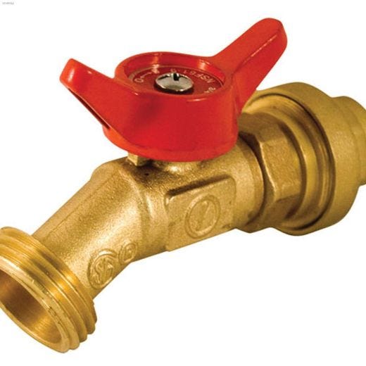 3\/4\" Push-Fit Brass Male Hose Bib Connector No Kink