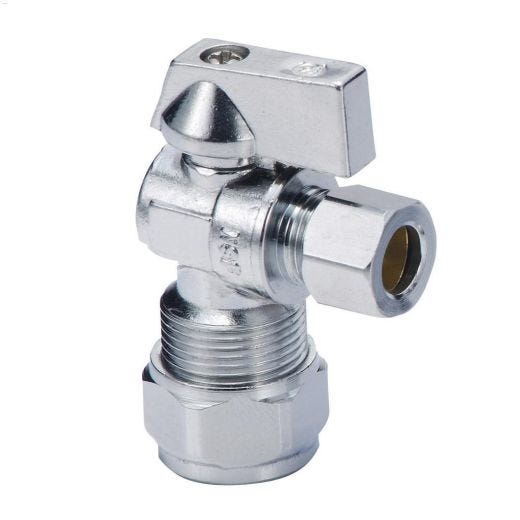 5\/8\" x 3\/8\" Compression Quarter Turn Angled Supply Stop