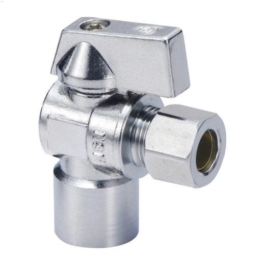 1/2" Solder x 3/8" Compression Quarter Angled Supply Stop