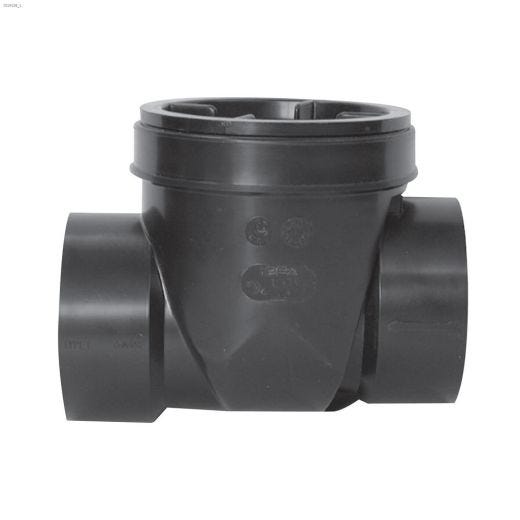 1-1\/2\" Hub x Hub x MPT ABS Backwater Valve With Threaded Cap
